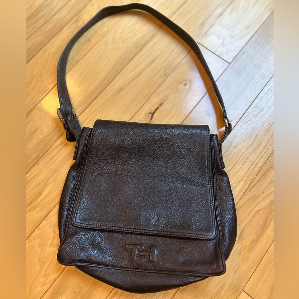 Vintage Tommy Hilfiger Brown  Leather Shoulder Bag for Women